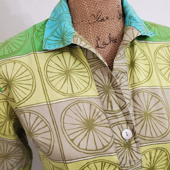 VINTAGE Playdeck Bullocks Wilshire fruit slice graphics Small EUC Tropical retro - Picture 2 of 8